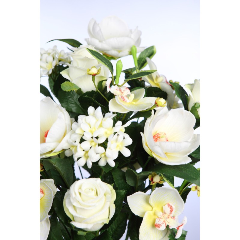 BOUQUET MAGNOLIAS Y ROSAS ARTIFICIAL 60CM
