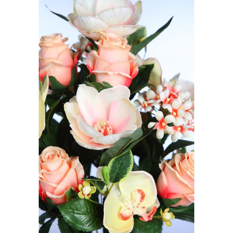 BOUQUET MAGNOLIAS Y ROSAS ARTIFICIAL 60CM