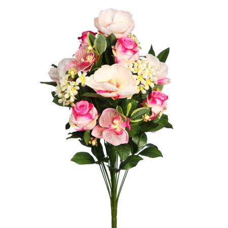 BOUQUET MAGNOLIAS Y ROSAS ARTIFICIAL 60CM