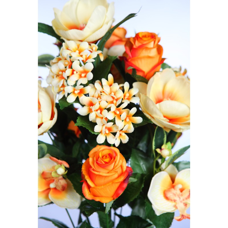 BOUQUET MAGNOLIAS Y ROSAS ARTIFICIAL 60CM