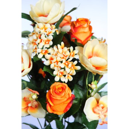 BOUQUET MAGNOLIAS Y ROSAS ARTIFICIAL 60CM