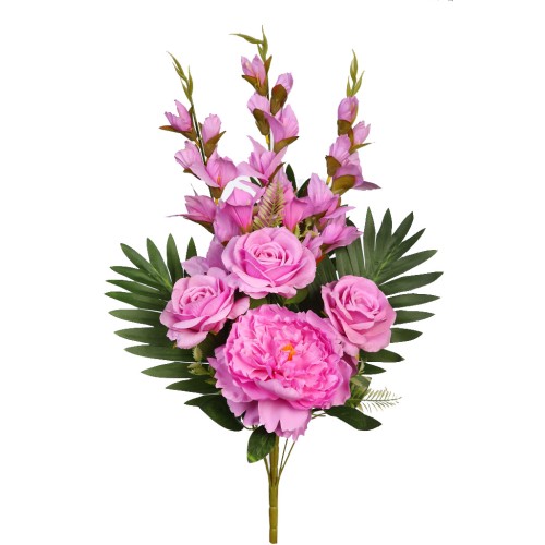 BOUQUET ROSAS PEONIAS Y GLADIOLOS 65CM