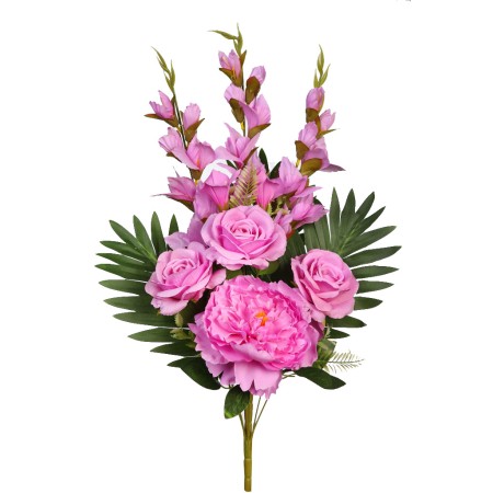 BOUQUET ROSAS PEONIAS Y GLADIOLOS 65CM