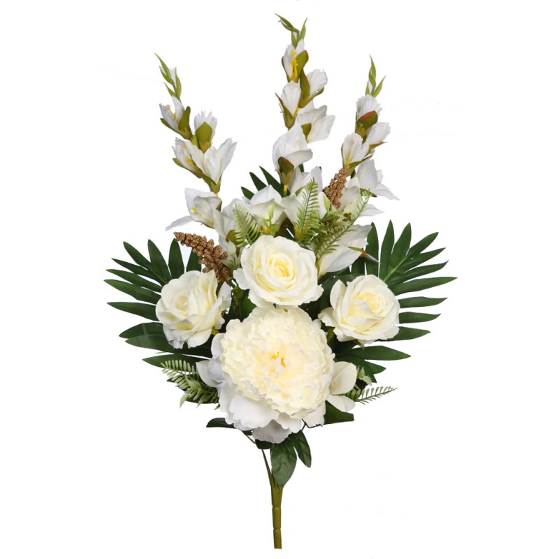 BOUQUET ROSAS PEONIAS Y GLADIOLOS 65CM