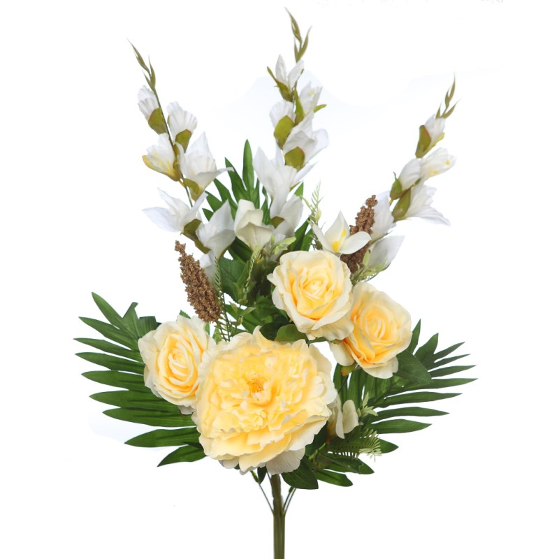 BOUQUET ROSAS PEONIAS Y GLADIOLOS 65CM