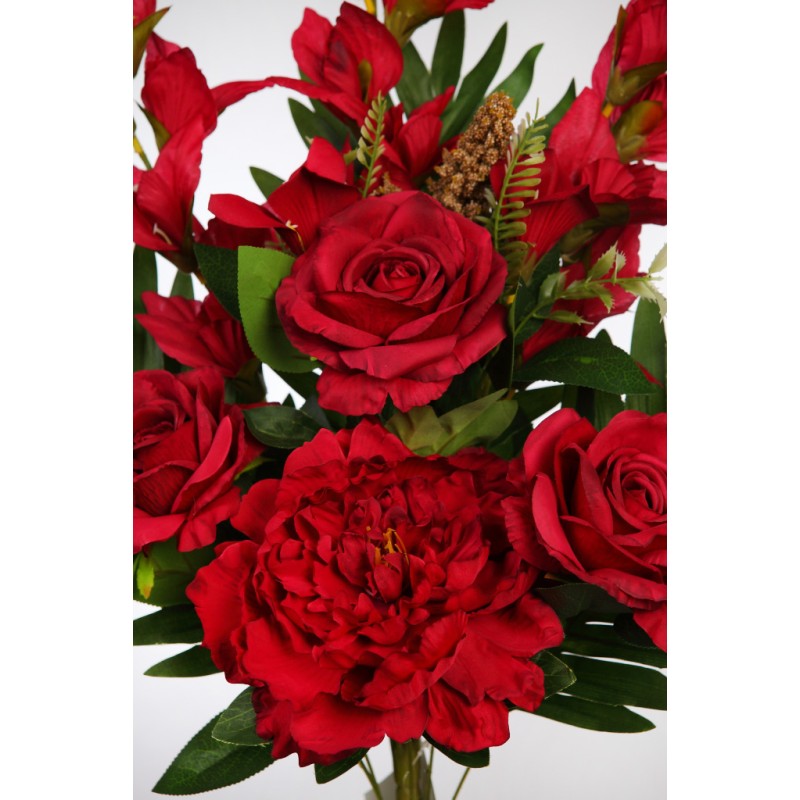 BOUQUET ROSAS PEONIAS Y GLADIOLOS 65CM