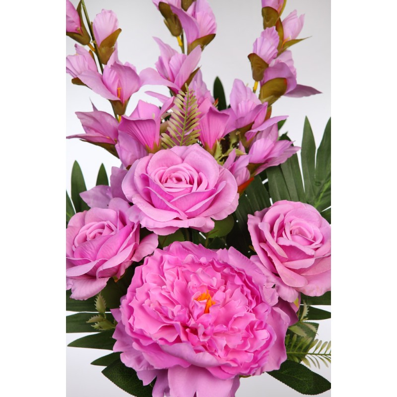 BOUQUET ROSAS PEONIAS Y GLADIOLOS 65CM