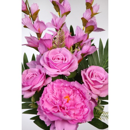 BOUQUET ROSAS PEONIAS Y GLADIOLOS 65CM