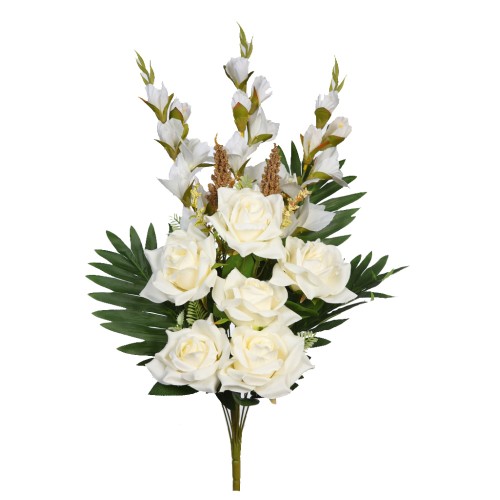 BOUQUET ROSAS Y GLADIOLOS ARTIFICIAL 65CM