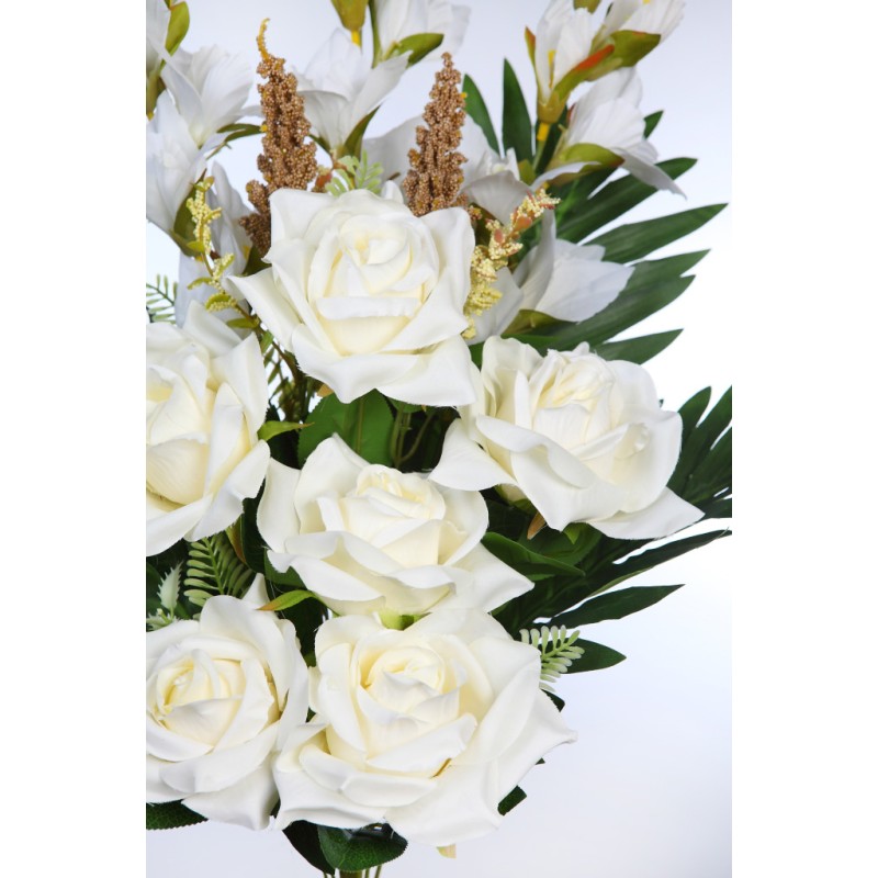 BOUQUET ROSAS Y GLADIOLOS ARTIFICIAL 65CM