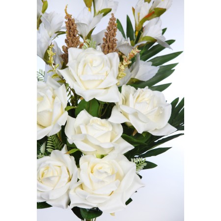 BOUQUET ROSAS Y GLADIOLOS ARTIFICIAL 65CM