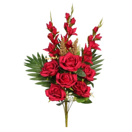 BOUQUET ROSAS Y GLADIOLOS ARTIFICIAL 65CM