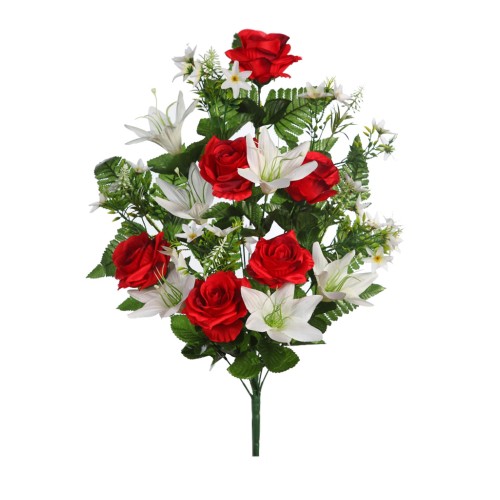 BOUQUET ROSAS Y LILYS ARTIFICIAL 62CM