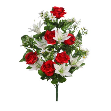 BOUQUET ROSAS Y LILYS ARTIFICIAL 62CM