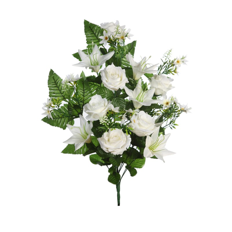 BOUQUET ROSAS Y LILYS ARTIFICIAL 62CM