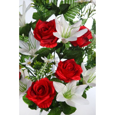 BOUQUET ROSAS Y LILYS ARTIFICIAL 62CM