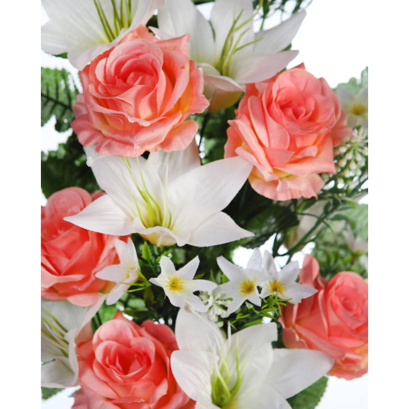BOUQUET ROSAS Y LILYS ARTIFICIAL 62CM