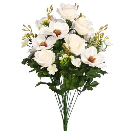 RAMO DE MAGNOLIAS Y ROSAS ARTIFICIAL 60CM