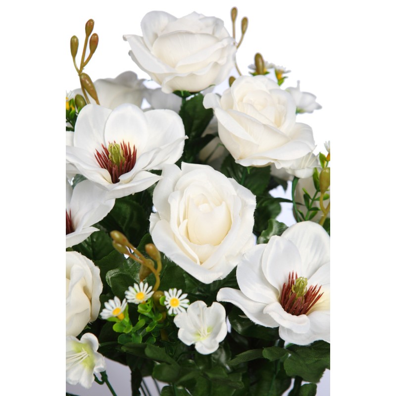 RAMO DE MAGNOLIAS Y ROSAS ARTIFICIAL 60CM