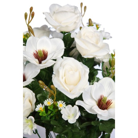 RAMO DE MAGNOLIAS Y ROSAS ARTIFICIAL 60CM