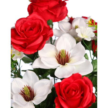 RAMO DE MAGNOLIAS Y ROSAS ARTIFICIAL 60CM