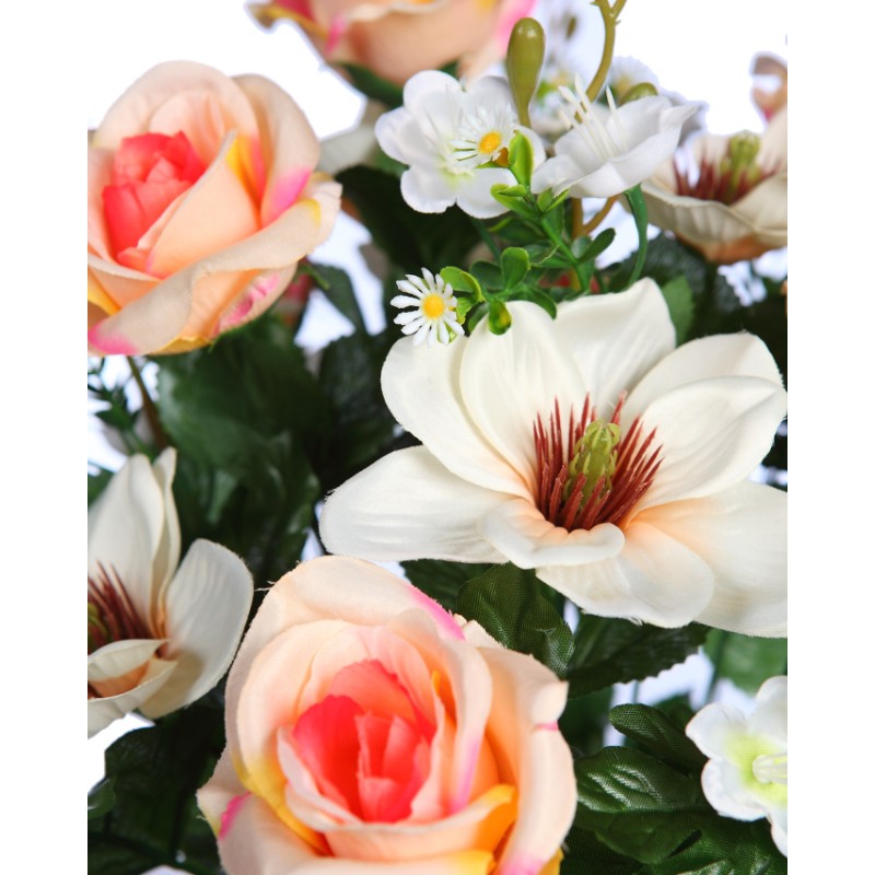 RAMO DE MAGNOLIAS Y ROSAS ARTIFICIAL 60CM