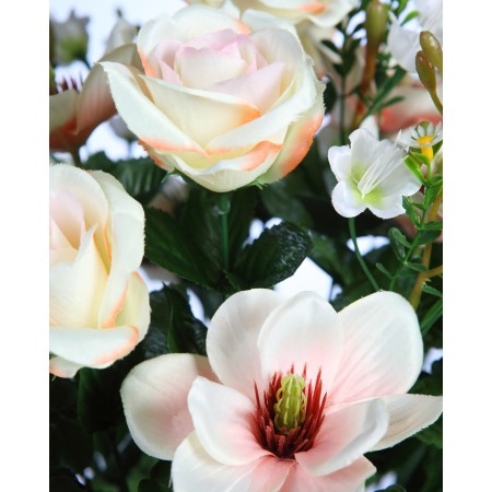 RAMO DE MAGNOLIAS Y ROSAS ARTIFICIAL 60CM