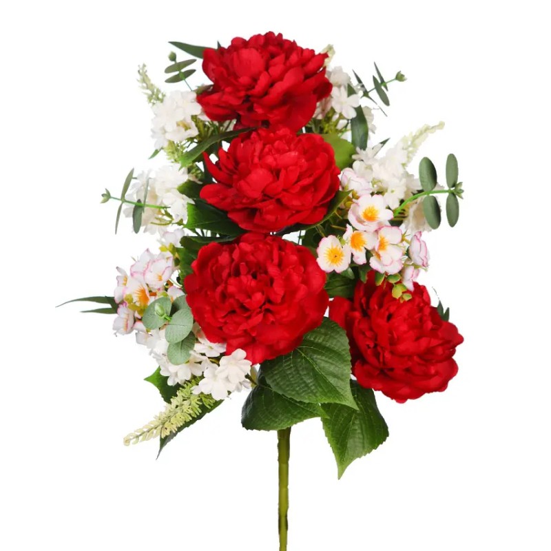 RAMO DE PEONIAS ARTIFICIAL 55CM