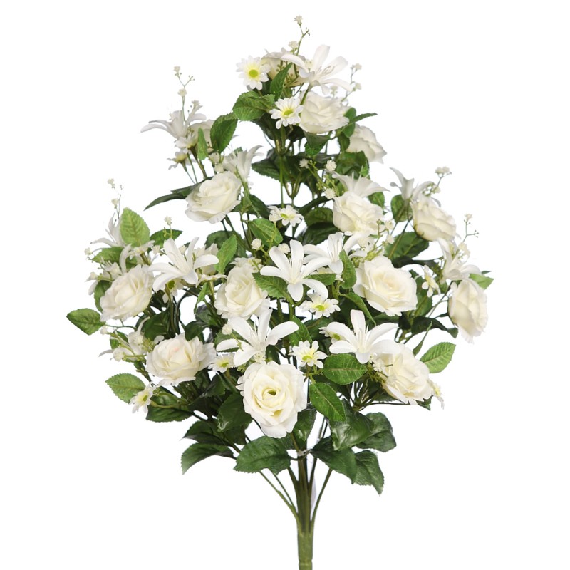 RAMO DE UNA CARA ROSAS 55CM