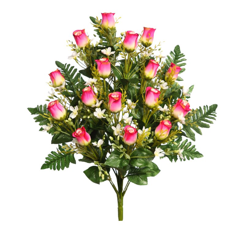 RAMO DE UNA CARA ROSAS ARTIFICIAL 52CM