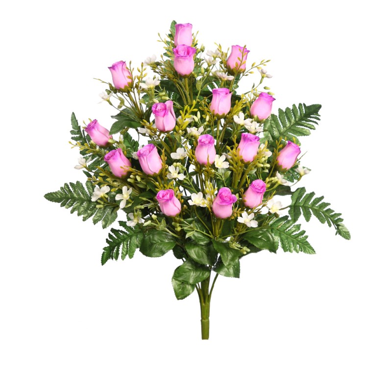 RAMO DE UNA CARA ROSAS ARTIFICIAL 52CM