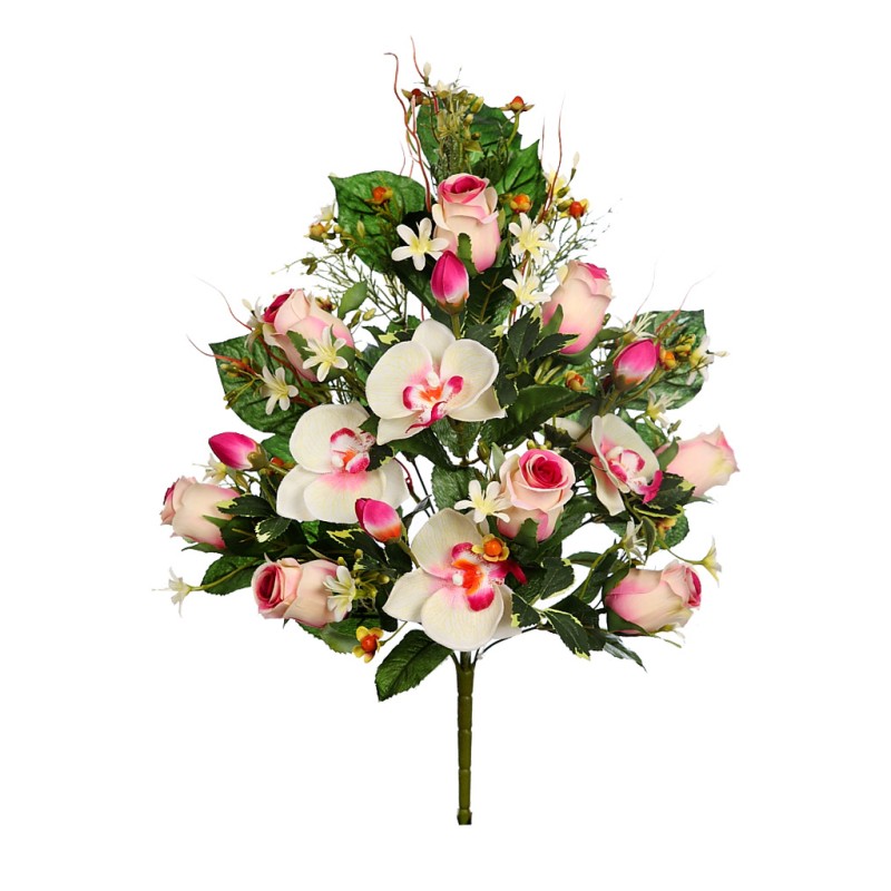 RAMO FRONTAL ORQUIDEA Y ROSAS 54 CM