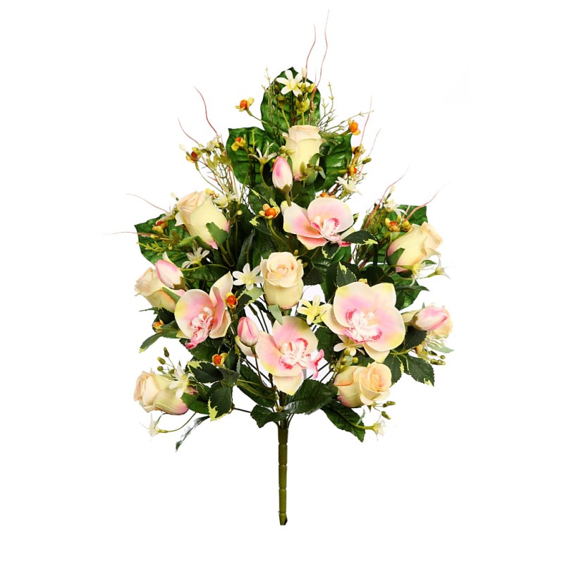 RAMO FRONTAL ORQUIDEA Y ROSAS 54 CM