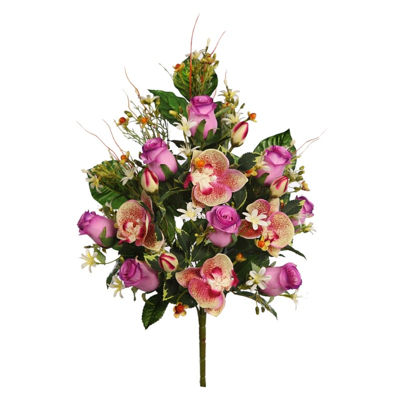 RAMO FRONTAL ORQUIDEA Y ROSAS 54 CM