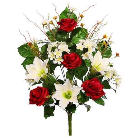 RAMO FRONTAL ROSAS Y LILYS 54 CM