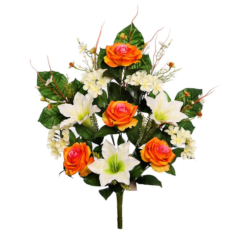RAMO FRONTAL ROSAS Y LILYS 54 CM