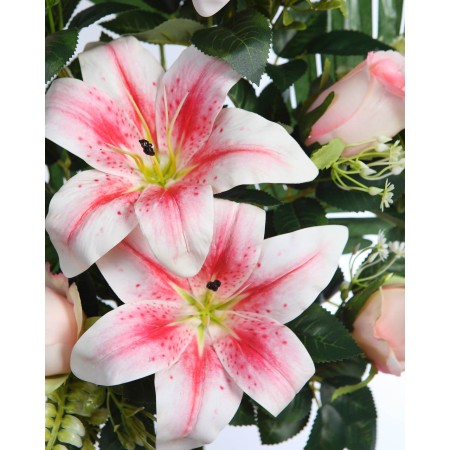 RAMO LILYS Y ROSAS ARTIFICIAL 62CM