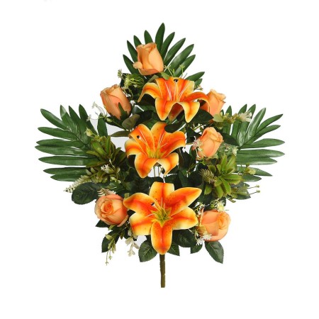 RAMO LILYS Y ROSAS ARTIFICIAL 62CM