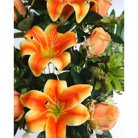 RAMO LILYS Y ROSAS ARTIFICIAL 62CM
