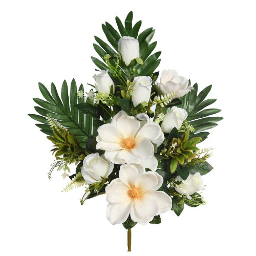 RAMO MAGNOLIAS Y ROSAS ARTIFICIAL 62CM 2