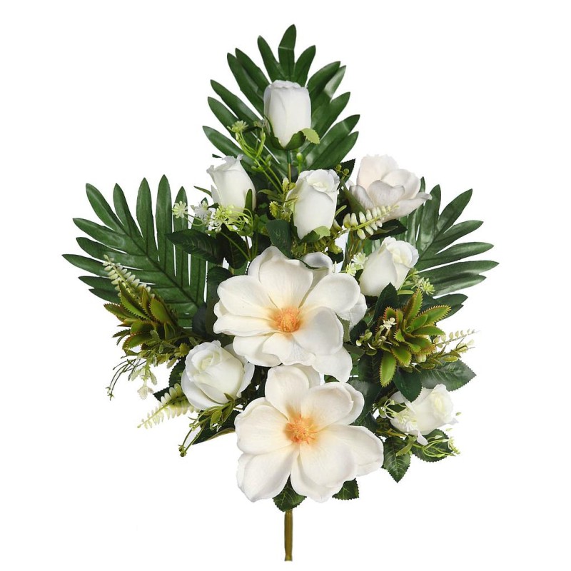 RAMO MAGNOLIAS Y ROSAS ARTIFICIAL 62CM