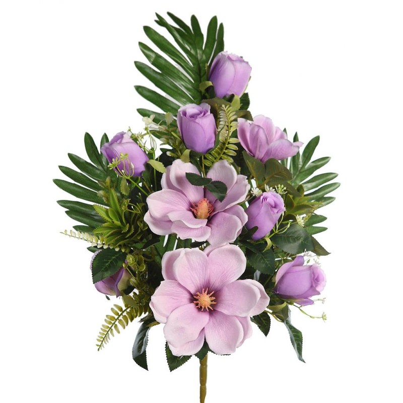 RAMO MAGNOLIAS Y ROSAS ARTIFICIAL 62CM