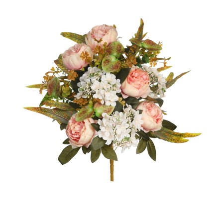 RAMO PEONIAS Y HORTENSIAS ARTIFICIAL 50CM