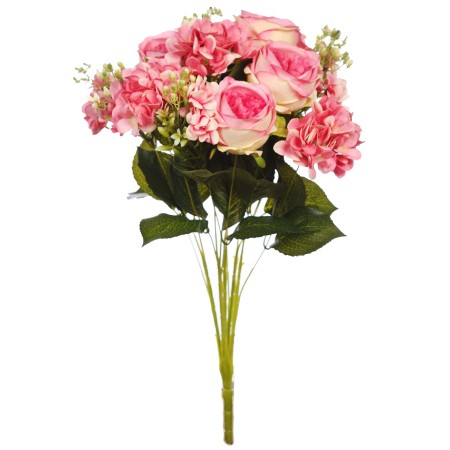 RAMO ROSA CABAGE Y HORTENSIAS 60CM