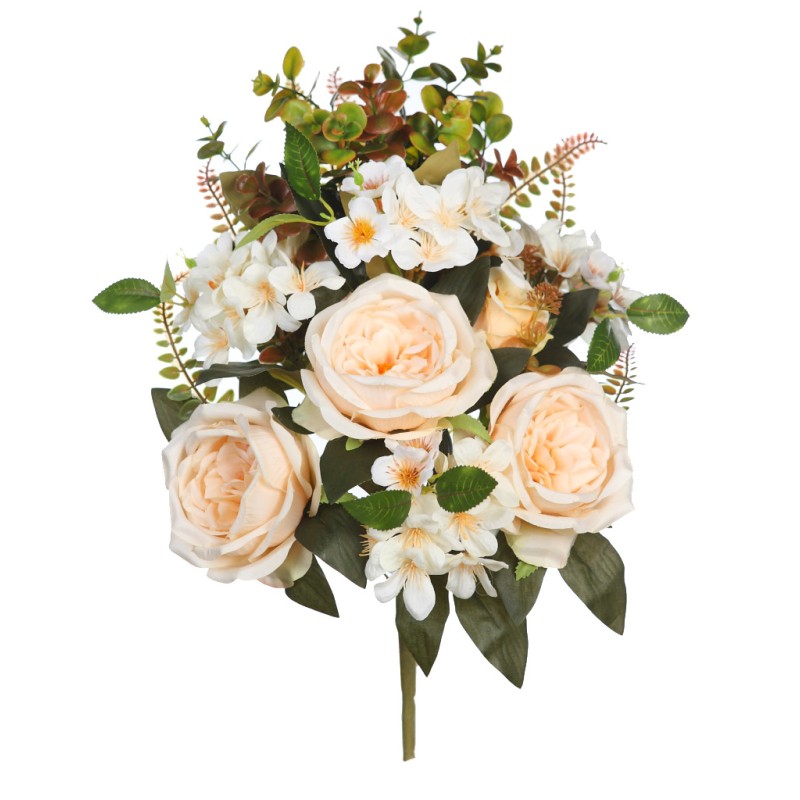 RAMO ROSA Y HORTENSIA ARTIFICIAL 50CM