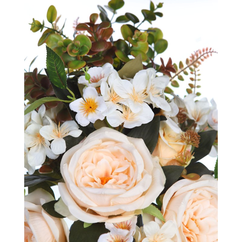 RAMO ROSA Y HORTENSIA ARTIFICIAL 50CM