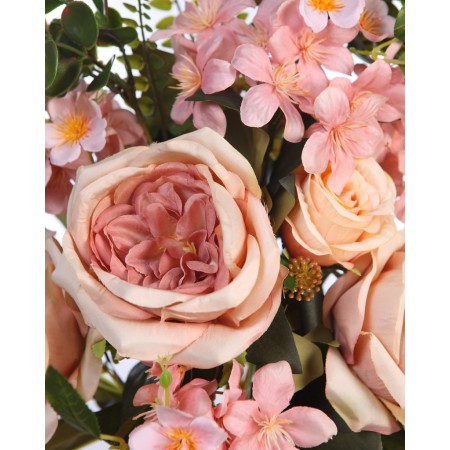 RAMO ROSA Y HORTENSIA ARTIFICIAL 50CM