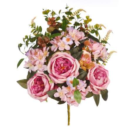 RAMO ROSA Y HORTENSIA ARTIFICIAL 50CM