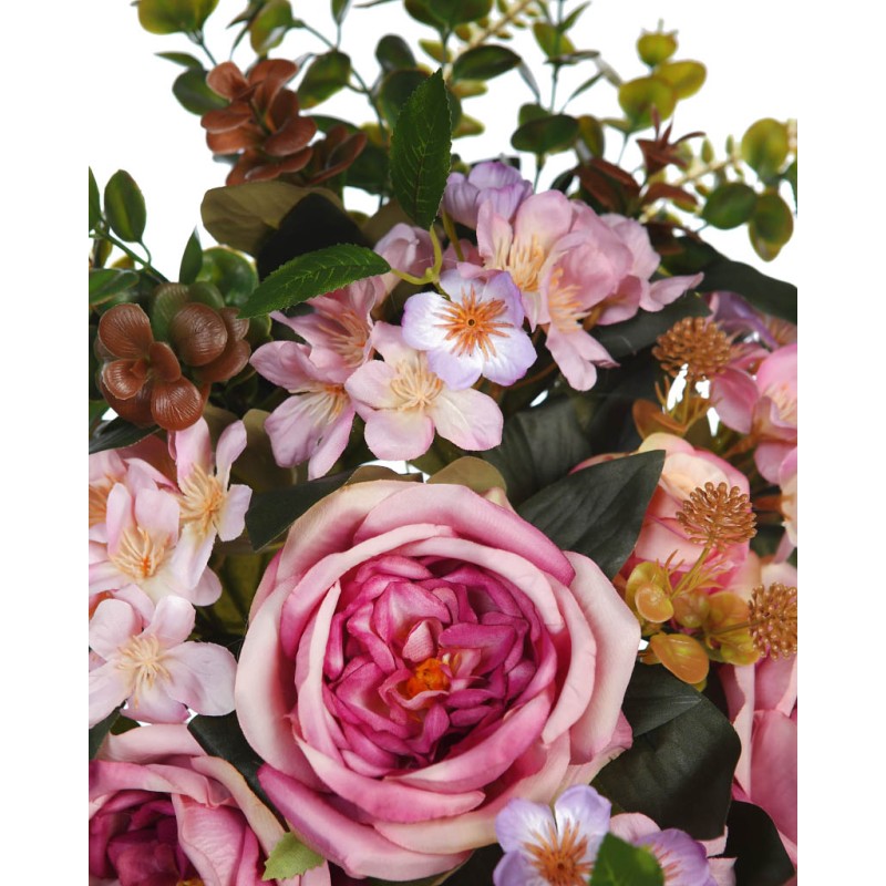 RAMO ROSA Y HORTENSIA ARTIFICIAL 50CM