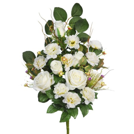 RAMO ROSAS Y CLAVELES ARTIFICIAL 52CM